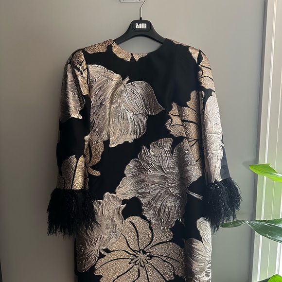 Frascara dress. FallWinter 2023 collection. Black/gold metallic. Size 14. - Picture 2 of 4